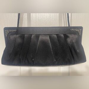NWOT BLACK SATIN EVENING BAG